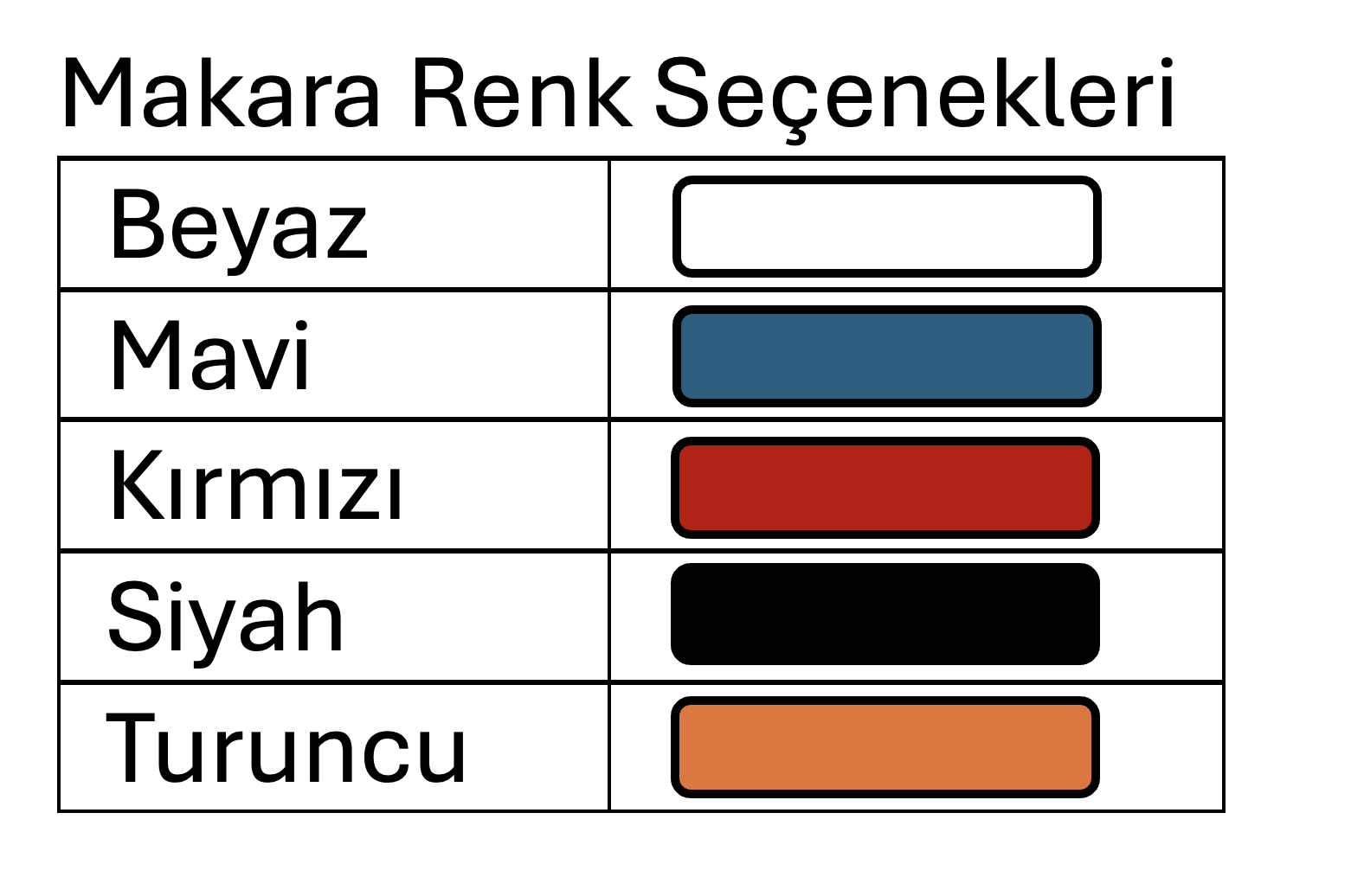 Makara Renk Seçenekleri